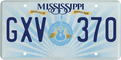 MS license plate GXV370