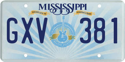 MS license plate GXV381