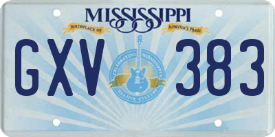 MS license plate GXV383