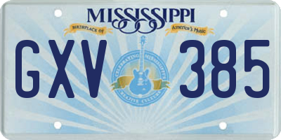 MS license plate GXV385