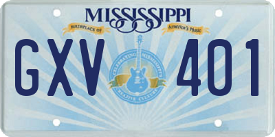 MS license plate GXV401