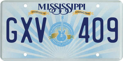 MS license plate GXV409