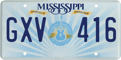 MS license plate GXV416