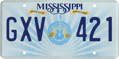 MS license plate GXV421