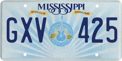 MS license plate GXV425