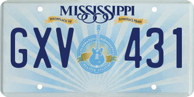MS license plate GXV431