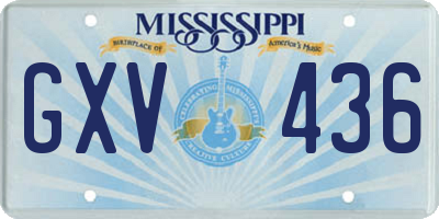 MS license plate GXV436