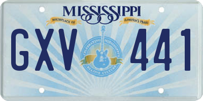 MS license plate GXV441