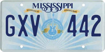 MS license plate GXV442