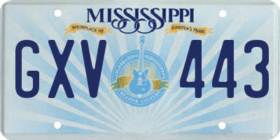 MS license plate GXV443