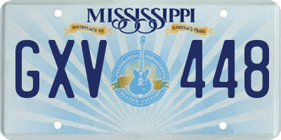 MS license plate GXV448