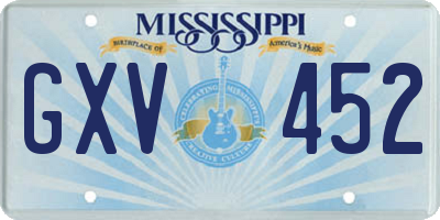 MS license plate GXV452