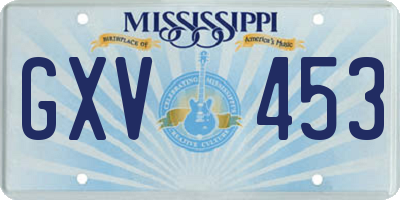 MS license plate GXV453