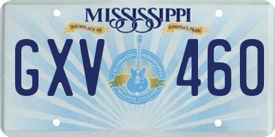 MS license plate GXV460