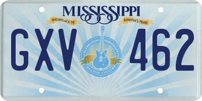 MS license plate GXV462