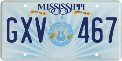 MS license plate GXV467