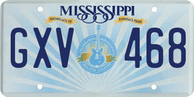 MS license plate GXV468