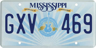 MS license plate GXV469
