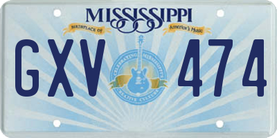 MS license plate GXV474