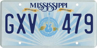 MS license plate GXV479