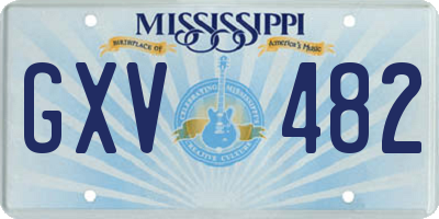 MS license plate GXV482