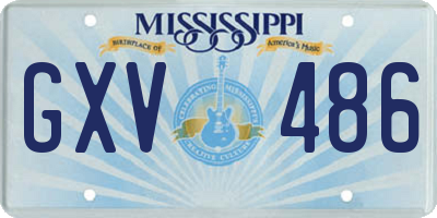 MS license plate GXV486