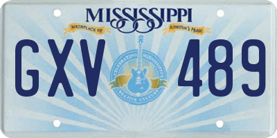 MS license plate GXV489