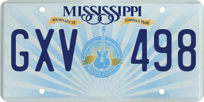 MS license plate GXV498