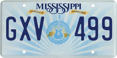 MS license plate GXV499