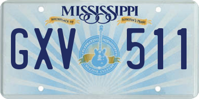 MS license plate GXV511
