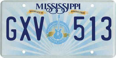 MS license plate GXV513