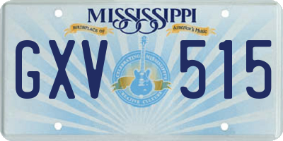 MS license plate GXV515