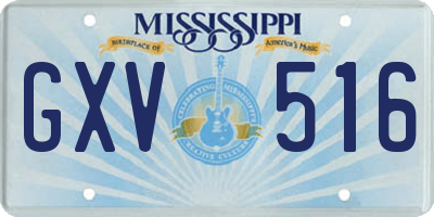 MS license plate GXV516