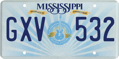 MS license plate GXV532