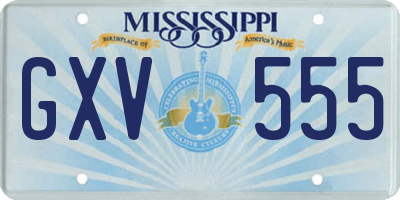 MS license plate GXV555