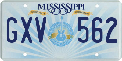 MS license plate GXV562