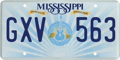 MS license plate GXV563