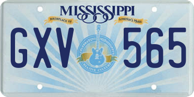 MS license plate GXV565