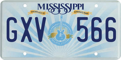 MS license plate GXV566