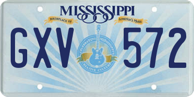 MS license plate GXV572