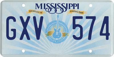 MS license plate GXV574
