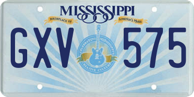 MS license plate GXV575