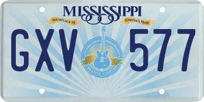 MS license plate GXV577