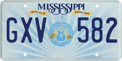 MS license plate GXV582