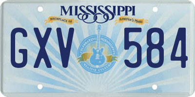 MS license plate GXV584
