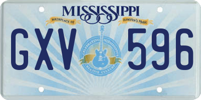 MS license plate GXV596