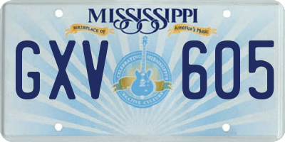 MS license plate GXV605