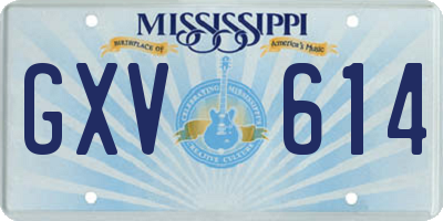 MS license plate GXV614