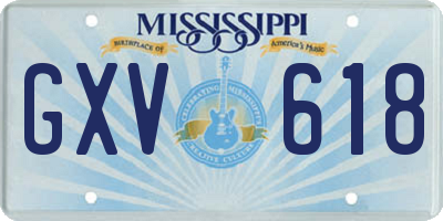 MS license plate GXV618