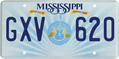 MS license plate GXV620